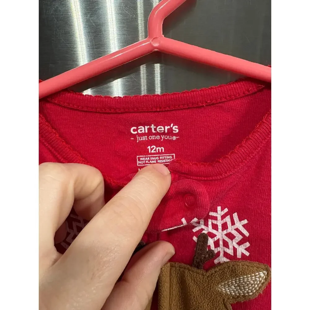 Red Reindeer Christmas Sleeper - Carter's - 12mo